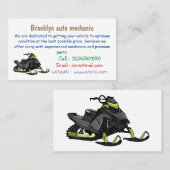 Snowmobile cartoon illustratie visitekaartje (Voorkant / Achterkant)