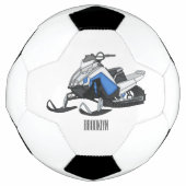 Snowmobile cartoon illustratie voetbal (Voorkant)