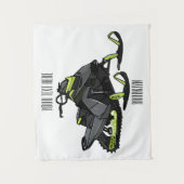 Snowmobile cartoon illustratie wandkleed (Voorkant)