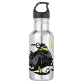 Snowmobile cartoon illustratie waterfles  (Voorkant)