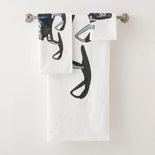 Snowmobile cartoon illustration bad handdoek (Insitu)