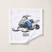 Snowmobile cartoon illustration bad handdoek (Wasdoekje)