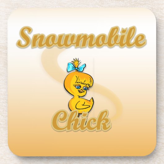 Snowmobile Chick Drankjes Onderzetter (Voorkant)