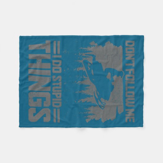 Snowmobile Dont Follow Me Funny Snowmobiling Moto  Fleece Deken (Voorkant (Horizontaal))