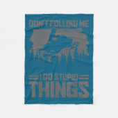 Snowmobile Dont Follow Me Funny Snowmobiling Moto  Fleece Deken (Voorkant)
