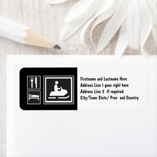 Snowmobile Fanatic - Eat, slaap, sneeuwscooter! Etiket (Insitu)