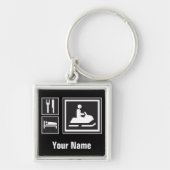 Snowmobile Fanatic - Eat, slaap, sneeuwscooter! Sleutelhanger (Voorkant)