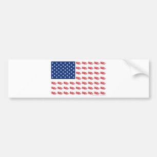 Snowmobile Flag Bumpersticker