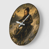 Snowmobile Funny Mona Lisa Snowmobile Rider Gift Grote Klok (Hoek)