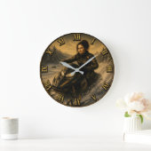 Snowmobile Funny Mona Lisa Snowmobile Rider Gift Grote Klok (Huis)