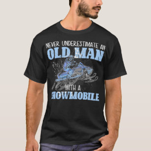 Snowmobile Gear Old Man Beard Snowmobile Helmet Sn T-shirt