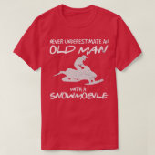 Snowmobile Gear Old Man Beard Snowmobile Helmet Sn T-shirt (Design voorkant)