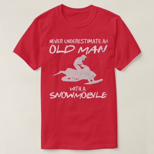 Snowmobile Gear Old Man Beard Snowmobile Helmet Sn T-shirt (Design voorkant)