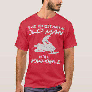 Snowmobile Gear Old Man Beard Snowmobile Helmet Sn T-shirt