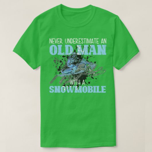 Snowmobile Gear Old Man Beard Snowmobile Helmet Sn T-shirt (Design voorkant)