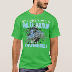 Snowmobile Gear Old Man Beard Snowmobile Helmet Sn T-shirt