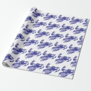 Snowmobile in Blue Camouflage Cadeaupapier