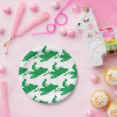 Snowmobile in Green Papieren Bordje (Feest)