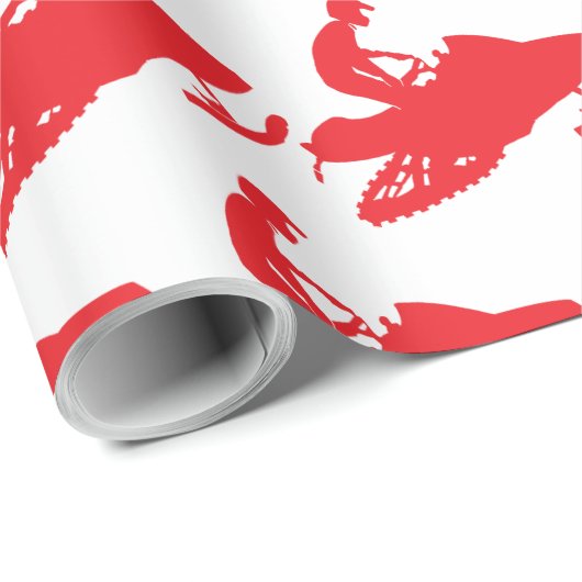 Snowmobile in rood cadeaupapier (Rol Hoek)