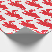 Snowmobile in rood cadeaupapier (Hoek)