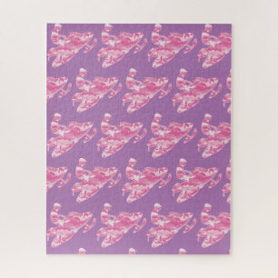 Snowmobile in roze Camouflage Legpuzzel