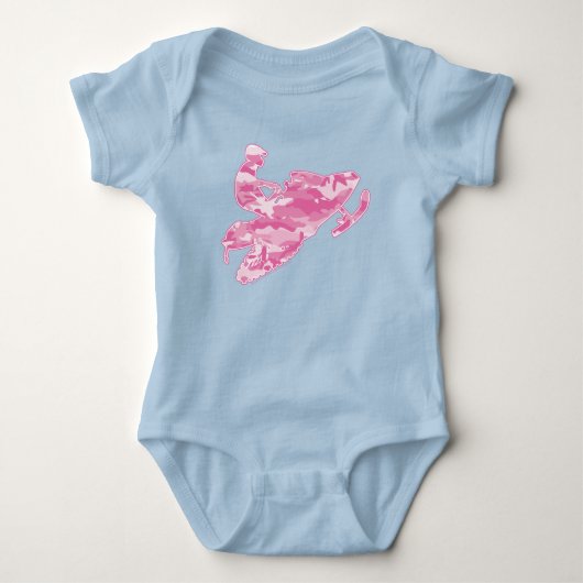 Snowmobile in roze Camouflage Romper (Voorkant)