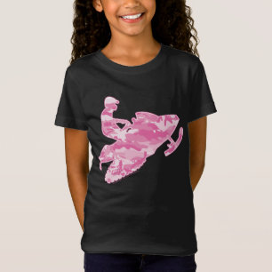 Snowmobile in roze Camouflage T-shirt