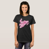 Snowmobile in roze Camouflage T-shirt (Voorkant volledig)