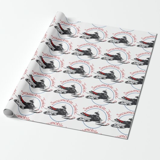 Snowmobile Junkie Cadeaupapier (Uitgerold)