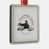 Snowmobile Junkie Metalen Ornament (Rechts)