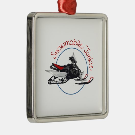 Snowmobile Junkie Metalen Ornament (Rechts)