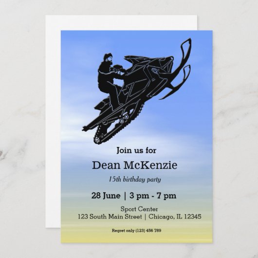 Snowmobile Kaart (Voorkant / Achterkant)