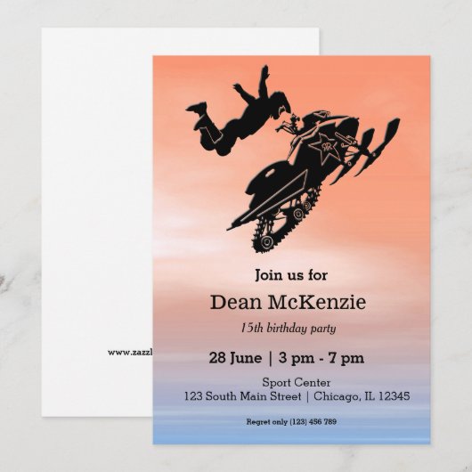 Snowmobile Kaart (Voorkant / Achterkant)