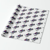 Snowmobile Kerstmis Cadeaupapier (Uitgerold)