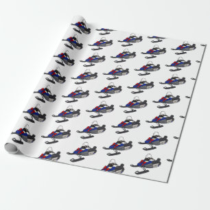 Snowmobile Kerstmis Cadeaupapier