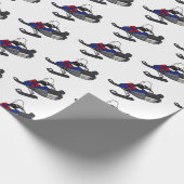 Snowmobile Kerstmis Cadeaupapier (Hoek)