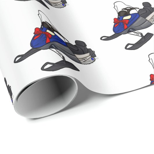 Snowmobile Kerstmis Cadeaupapier (Rol Hoek)