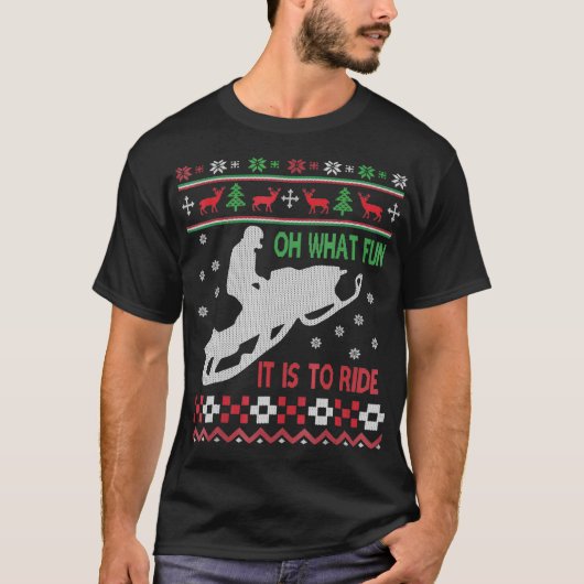 Snowmobile kersttrui Fun Santa Xmas - cadeau T-shirt (Voorkant)