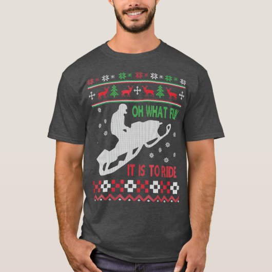 Snowmobile kersttrui Fun Santa Xmas - cadeau T-shirt (Voorkant)