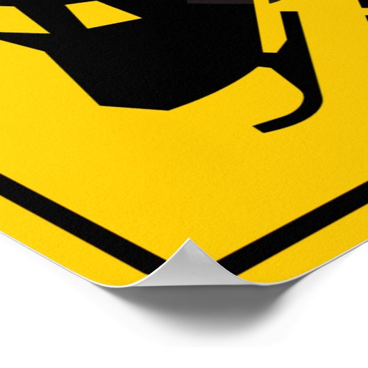 Snowmobile kruising Highway Sign Poster (Hoek)