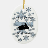 Snowmobile Laat het Michigan kerstversiering sneeu Keramisch Ornament (Voorkant)