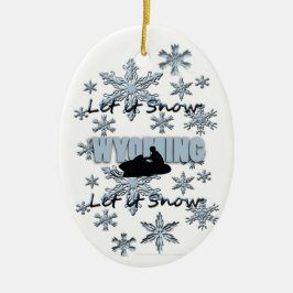Snowmobile laat het nu Wyoming kerstversiering sne Keramisch Ornament