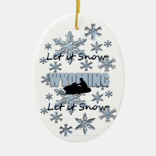 Snowmobile laat het nu Wyoming kerstversiering sne Keramisch Ornament (Voorkant)
