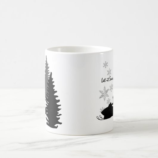 Snowmobile laat het sneeuwen koffiemok (Center)