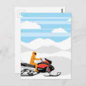 Snowmobile landschap briefkaart (Voorkant / Achterkant)