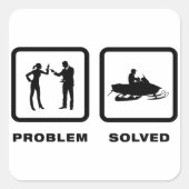 Snowmobile Lover Vierkante Sticker (Voorkant)