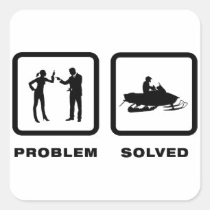 Snowmobile Lover Vierkante Sticker