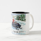 Snowmobile - Mannelijke Cartoon Tweekleurige Koffiemok (Voorkant rechts)