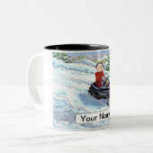 Snowmobile - Mannelijke Cartoon Tweekleurige Koffiemok (Voorkant links)