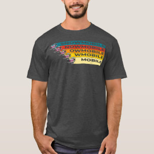 Snowmobile monster race in coole retro kleuren t-shirt